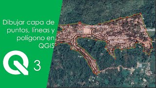 Dibujar capa de puntos, líneas y polígonos en QGIS 3