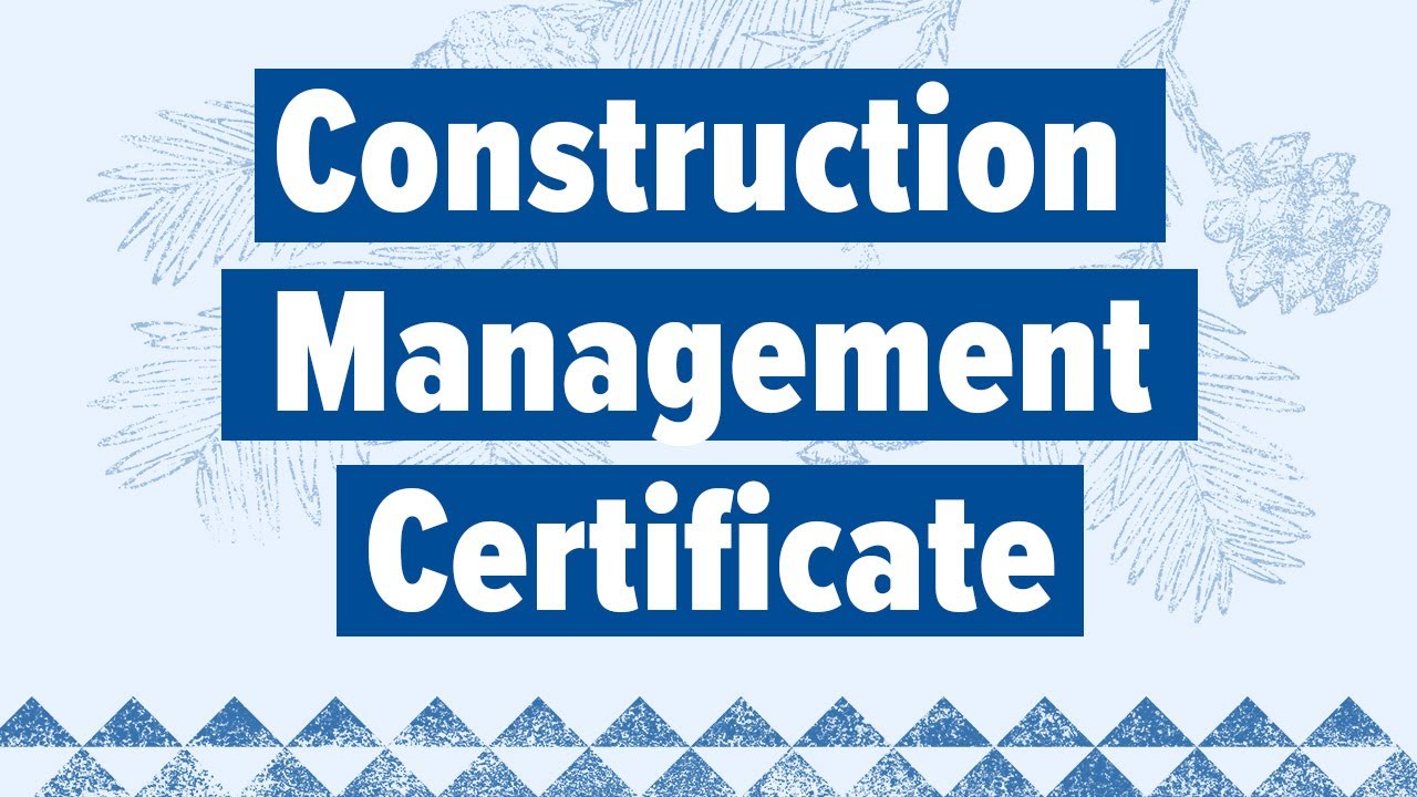 Construction Management Certificate Information Session Youtube
