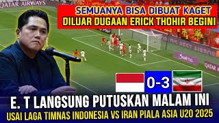 🔴 KEPUTUSAN SANGAT GILA \u0026 MENGEJUTKAN Erick Thohir!! Hasil Akhir Timnas Indonesia Vs iran piala asia