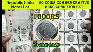 Republic India's Rare Coins \u0026 Notes Available for Collection \u0026 Investment | 20 SMARAK Coins BUNC Set