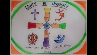 How to draw poster on unity in diversity ll Drawing on Unity in diversity India