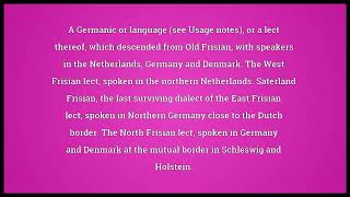 Frisian Meaning