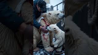 Polar Bear Mother Trapped in Ropes A Desperate Rescue Mission #PolarBearRescue #arcticlifeline