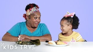 Kids Try Their Grandparents' Favorite Childhood Foods: Round 3 | Kids Try | HiHo
