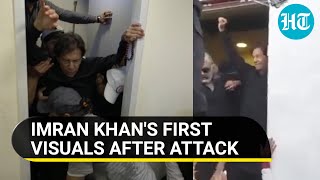 Imran Khan's first visuals after shooting attack; Ex-Pak PM hit by at least three bullets | Watch