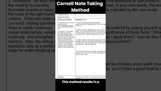 Cornell Note Taking Method #studying #notes #productivity #revision #csmajor #college #learning