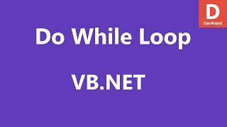 VB.Net Do While Loop