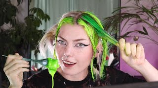 dyeing my hair GREEN for halloween