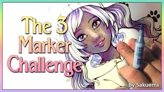 THE 3 MARKER CHALLENGE 2015 - Copic Illustration by Sakuems