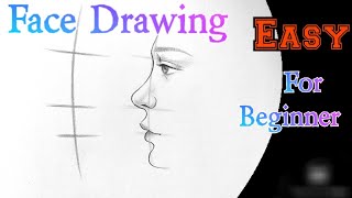 How to draw a side face EASY TUTORIAL for beginners with pencil Face drawing  Basics step by step