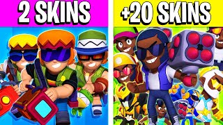 😕 ¡NECESITAN YA UNA SKIN! - LOS BRAWLERS CON MENOS Y MÁS SKINS DE TODO BRAWL STARS