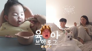 Parenting Vlog 🐶👶🏻🐶 | 170-day-old baby | New Year's first baby food \u0026 separation sleep