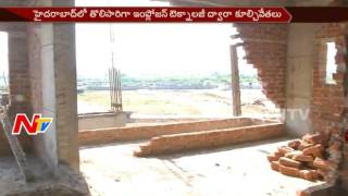 GHMC Demolish Illegal Constructions with Implosion Technology || Hyderabad || NTV