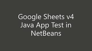 #Google #Sheets v4 #Java App Write Data Test using #NetBeans