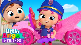 Princess Jill's Sparkly Pink Police Car! \u0026 More Kid Stories | @LittleAngel And Friends Kid Songs