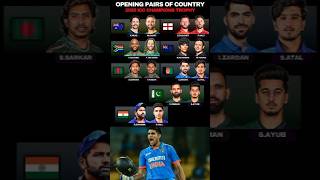 Opening pairs of country icc Champions Trophy 2025. #cricket #championstrophy #abhicrickettak