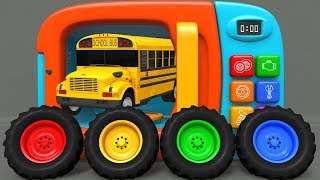 Learn Colors with Yellow School Bus Street Vehicle Assembly Car and Balls | Zorip - Nursery Rhymes