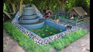 Rescue Abandoned Puppies Building Mud House Dog And Fish Pond For Red Fish