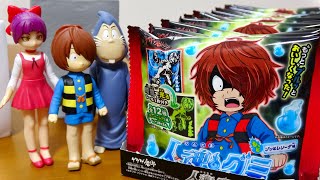 ゲゲゲの鬼太郎 新商品 暗闇で光るシールが入った 人魂グミ 闘いの記憶 1BOX 開封紹介!いきなりスーパーレア登場 Kitaro Gumi Candy