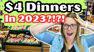 $4 DINNERS in 2023! | Extreme Grocery Budget Challenge | 5 Dinners for $4