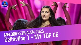 🇸🇪 Melodifestivalen 2025: Heat 1: My  Top 06 [After the Show]