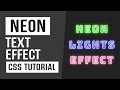 Neon Text Effect | CSS Text Effects | CSS Tutorials
