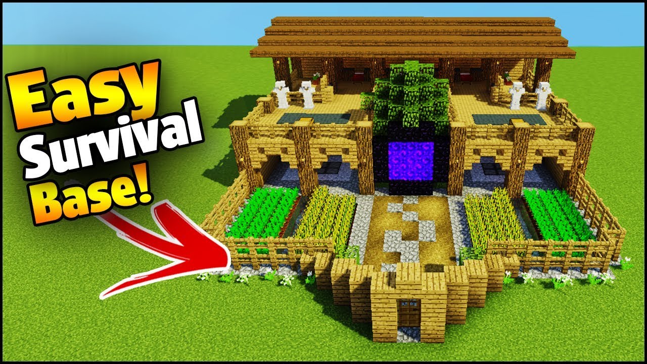 Minecraft: 4 Player Ultimate Survival Base - Easy Tutorial (Everything ...