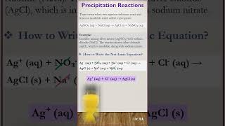 Precipitation Reactions + Net-Ionic Equation