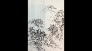 中国画教学 山水画欣赏及讲解（作品八) Chinese Ink Wash Painting Tutorial