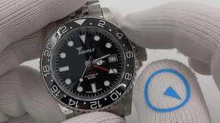 New! Squale 1545 Giramondo GMT with Ceramic Bezel and Swiss Automatic Movement