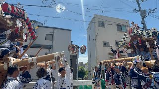 2024.5.3 東灘・灘区＋芦屋（三條）だんじり祭り　三條と森區の市境での合わせ・伊勢音頭、御影地区の町内曳行、灘区篠原の曳行など　兵庫県神戸市東灘区・灘区、芦屋市