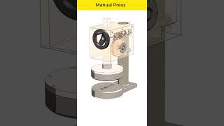 Manual press, worm gear and rack and pinion transmission mechanism   #machine #engineering