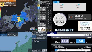 【地震情報】京都府 M4.3・最大震度4 - 2024年2月14日 15時29分発生