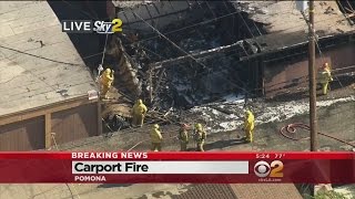 Carport Fire In Pomona Destroys Several Garage Units