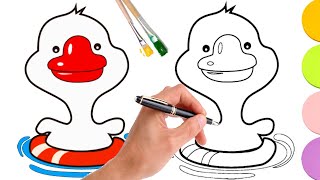 طريقة رسم بطة | اسهل طريقة لرسم بطة خطوة بخطوة كيفية رسم بطة | How to draw a baby duck very easy