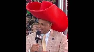 CHARLES BARKLEY FUNNY GIANT COWBOY HAT AT NCAA FINAL AND PICKS AZTECH TO WIN IT ALL|#charlesbarkley