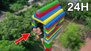 NTN  - Tôi Đã Thử Thách Ở Ngôi Nhà Lego Trên Cao 24H (I Lived In The Tallest Lego House 24 Hours)