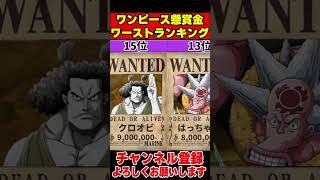 懸賞金ワーストランキング25/ONE PIECE Bounty worst ranking【ワンピース ネタバレ 1083 1084 1085 1086 考察】