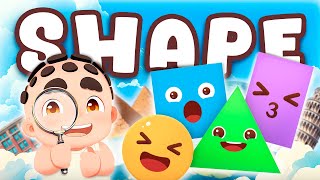 Learning Shapes Song With Botak \u0026 Friends (Song For Kids)