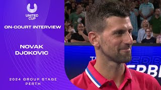 Novak Djokovic On-Court Interview | United Cup 2024
