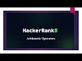 Program on Arithmetic Operators - HackerRank