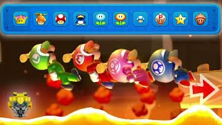 All Character Power-Up Suits Falling in Lava - New Super Mario Bros. U Deluxe 所有角色能力墜入熔岩