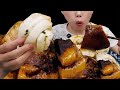 Eating big pieces of pork belly fatty and steamed buns Mukbang Asmr