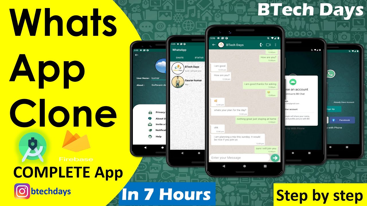 WhatsApp Clone Complete Project | Step By Step | Firebase | Android ...