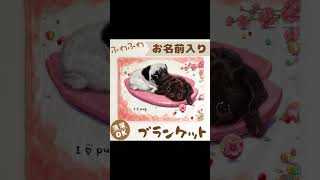 黒パグのイラストが可愛いタオルハンカチ！ペットを愛する友達や家族への誕生日や記念日のプレゼントにもピッタリ♪ ギフトラッピングも対応してるよ♪ ぼくぱぐ工房♪#黒パグ #タオルハンカチ #プレゼント