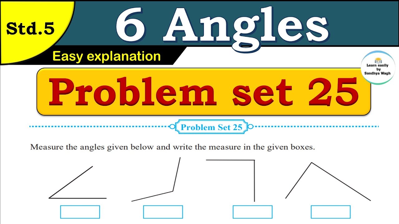 Problem Set 25 Angles Chapter 6 5th Standard Maths Youtube