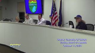 Oxford Township Zoning Board of Appeals; October 14, 2024