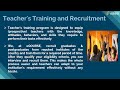 TEACHER'S TRAINING & RECRUITMENT | eQOURSE