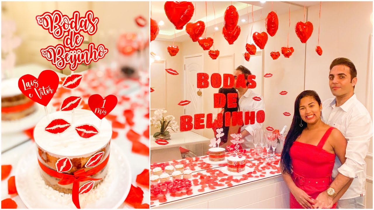 BODAS DE BEIJINHO ️ Comemorando 1 Mês De Casados, Com Decoração ...