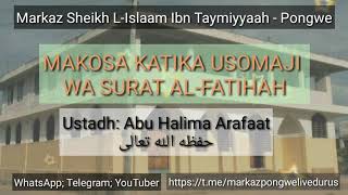 MAKOSA KATIKA USOMAJI WA SURAT AL-FATHAH